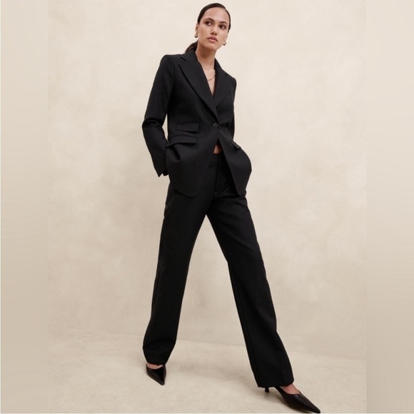 FINAL MARKDOWN! Banana Republic Black Lido Straight Italian Wool Pant - Picture 2 of 7